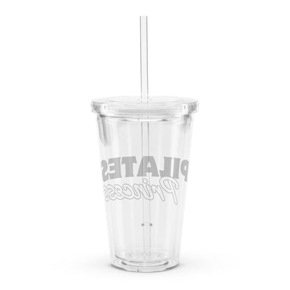 Black Pilates Princess Plastic Tumbler