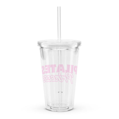 Pink Pilates Princess Plastic Tumbler