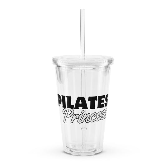 Black Pilates Princess Plastic Tumbler