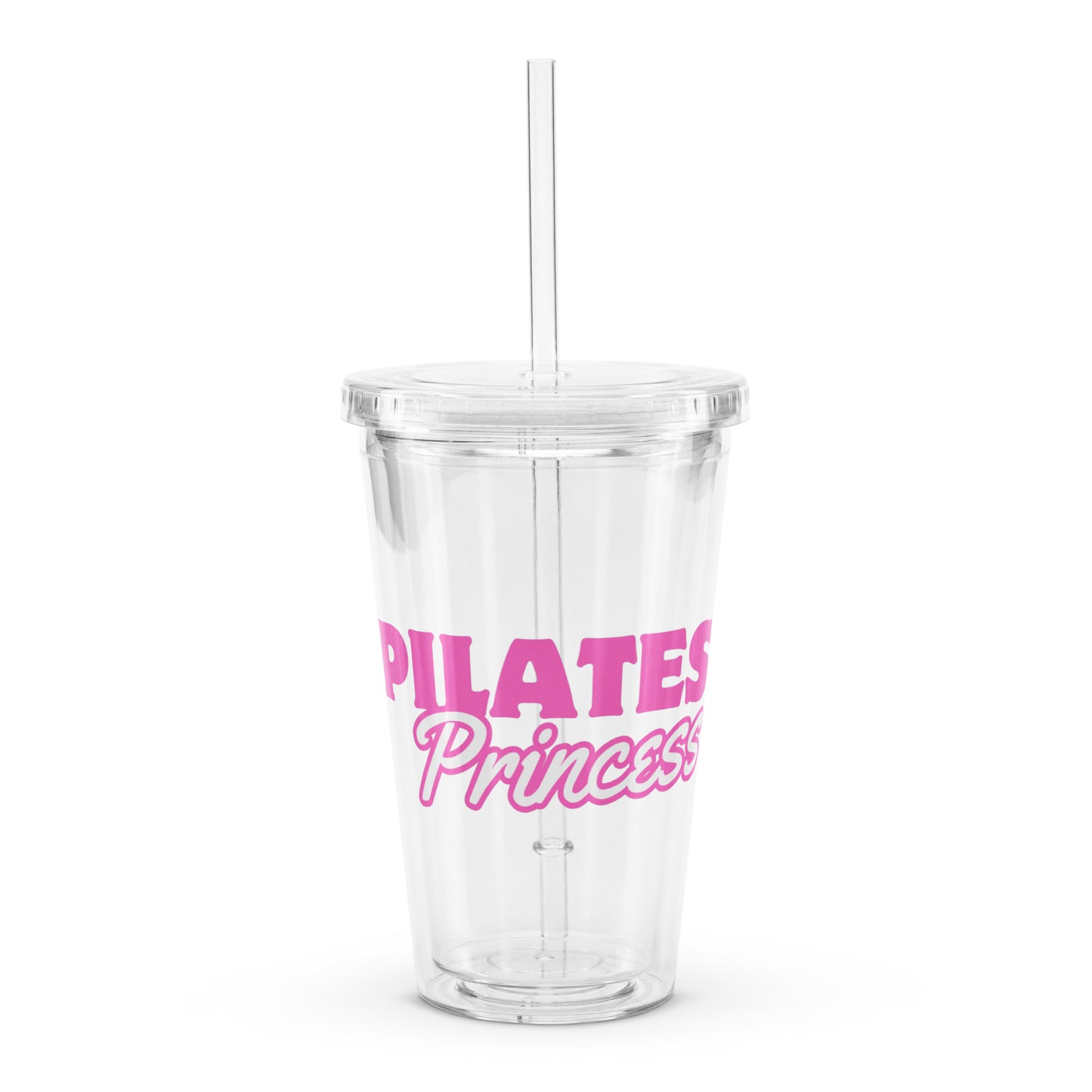 Pink Pilates Princess Plastic Tumbler